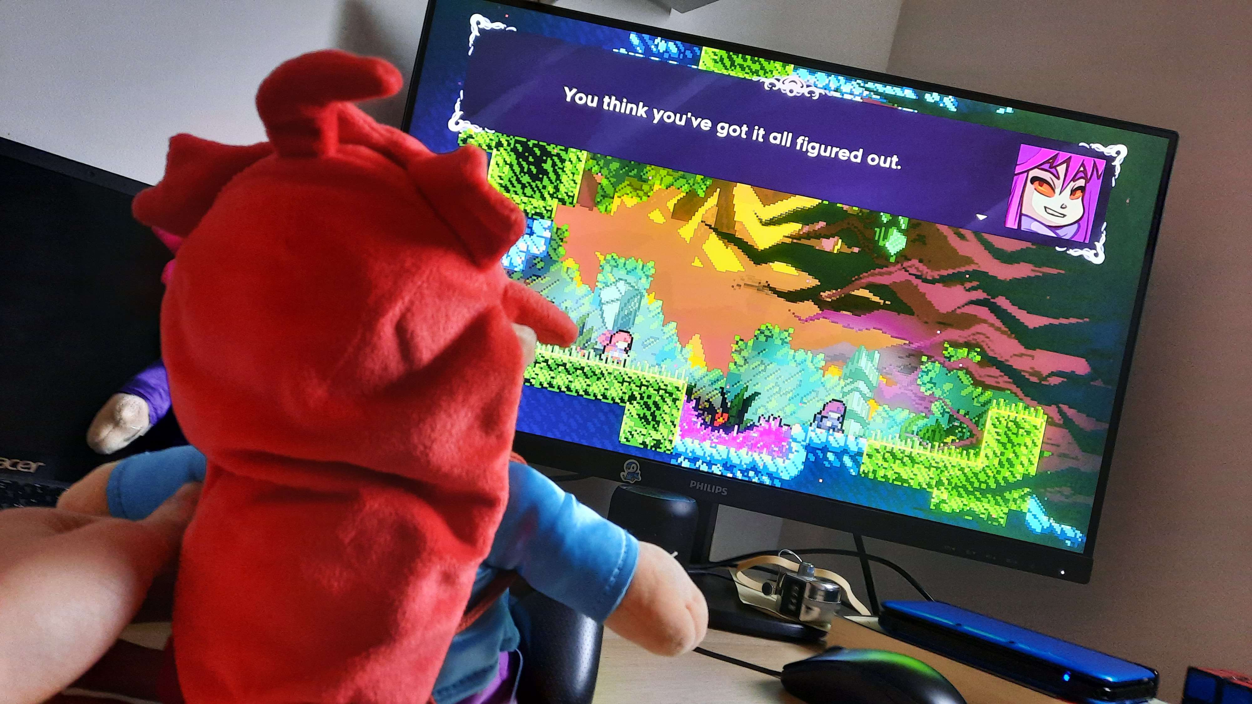 Madeline is interacting with Badeline, who says 'You think you've got it all figured out.'